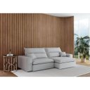 Ver imagem 2 de Sofá Atlanta Retrátil e Reclinável 2,50m em Chenille Cinza Claro - Home Mobily