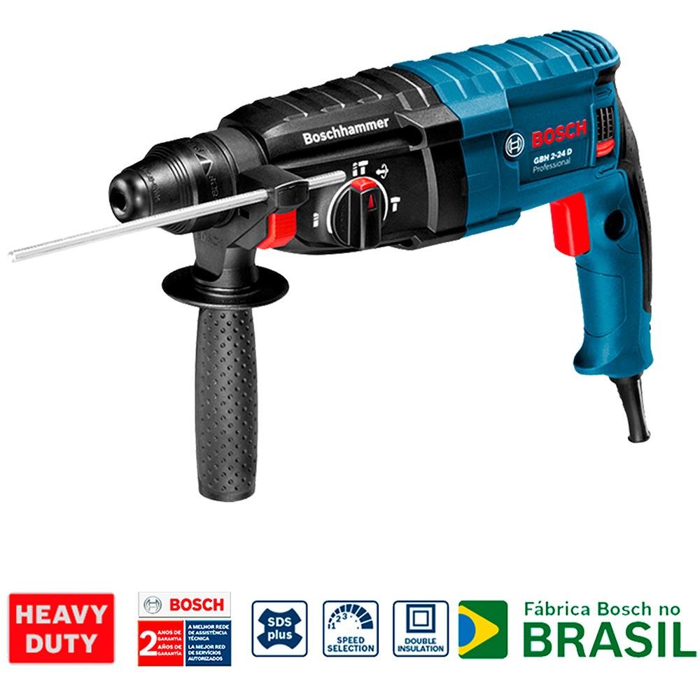 Martelete Perfurador Rompedor Rotativo Industrial Bosch GBH 2-24D, SDS ...