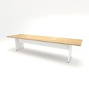 Ver imagem 4 de Conjunto Sala de Reunião Mesa 3,20m Painel P/ Tv Mac Br F5 Cor:macadâmia com Branco