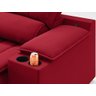 Sofá com Porta Copos Carregador USB Ret Rec Murano 2,30m Velosuede Vermelho - NETSOFAS - 7