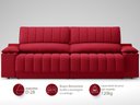 Ver imagem 4 de Sofá com Porta Copos Carregador USB Ret Rec Murano 2,30m Velosuede Vermelho - NETSOFAS