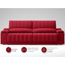 Ver imagem 4 de Sofá com Porta Copos Carregador USB Ret Rec Murano 2,30m Velosuede Vermelho - NETSOFAS