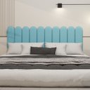 Ver imagem 2 de Cabeceira King Size Design Nuvem 45cm 10 Placas em Suede:azul Bebe