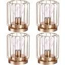 Ver imagem 1 de Kit 4 Abajur de Mesa Geométrico Metal Dourado Lâmpada Led