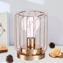 Ver imagem 2 de Kit 4 Abajur de Mesa Geométrico Metal Dourado Lâmpada Led