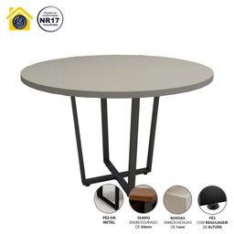 Mesa de Reunião Industrial Cs Pre 110cm Pés em Metal F5  - 4