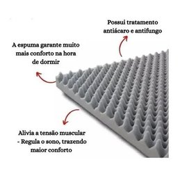Colchão colchonete caixa de ovo anti-escaras anti-stress d20 ortobom hospitalar original anti-alergi - 6