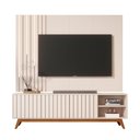 Ver imagem 2 de Home Theater Rack com Painel e LED para TV até 75 Polegadas Açaí 180cm Pés de Madeira Maciça