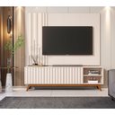 Ver imagem 1 de Home Theater Rack com Painel e LED para TV até 75 Polegadas Açaí 180cm Pés de Madeira Maciça