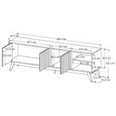 Ver imagem 3 de Home Theater Rack com Painel e LED para TV até 75 Polegadas Açaí 180cm Pés de Madeira Maciça