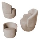Ver imagem 2 de Kit Namoradeira + 2 Poltronas Decorativa Beatriz Orgânica Veludo Bege
