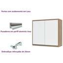 Ver imagem 4 de Armário Cozinha Aéreo de Parede 2 Portas 80 - Módulo Cozinha Mel - Luciane:Branco