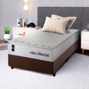 Ver imagem 1 de Conjunto Cama Box Solteirão c/ Molas Ensacadas New Moon Marrom 96x203x66