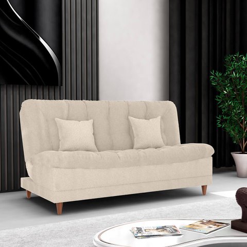 Sofá Cama Dora 2 Lugares para Sala de Visitas:bouclé Oliva