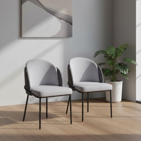 Conjunto 2 Cadeiras Poltrona Modernas Estofadas Nevada Fratini