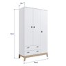 Guarda Roupa Infantil 108cm 3 Portas 2 Gavetas Favo de Mel 006 Branco - Completa Móveis COMPLETA MÓV - 5
