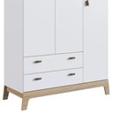 Ver imagem 3 de Guarda Roupa Infantil 108cm 3 Portas 2 Gavetas Favo de Mel 006 Branco - Completa Móveis COMPLETA MÓV