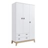 Guarda Roupa Infantil 108cm 3 Portas 2 Gavetas Favo de Mel 006 Branco - Completa Móveis COMPLETA MÓV - 1