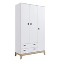 Ver imagem 1 de Guarda Roupa Infantil 108cm 3 Portas 2 Gavetas Favo de Mel 006 Branco - Completa Móveis COMPLETA MÓV