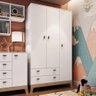 Guarda Roupa Infantil 108cm 3 Portas 2 Gavetas Favo de Mel 006 Branco - Completa Móveis COMPLETA MÓV - 2
