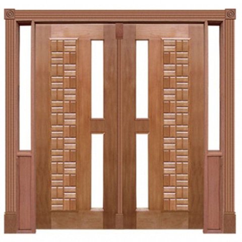 Portal Duplo Pivotante Madeira Maciça Cedro Arana Clássica para Vidro 080 Casmavi-2.15(A)X1.85(L)
