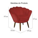 Ver imagem 5 de Poltrona Decorativa Pétala Pés Palito Suede Vermelho - Ds Estofados