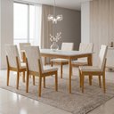 Ver imagem 1 de Mesa de Jantar com Kit 6 Cadeiras Madeira Maciça Siera/Dakota Cerejeira Nevoa
