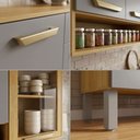 Ver imagem 3 de Cozinha Completa Athenas com Balcão + Armário Aéreo com Vidro + Nicho Mobilihouse