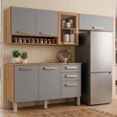 Ver imagem 2 de Cozinha Completa Athenas com Balcão + Armário Aéreo com Vidro + Nicho Mobilihouse