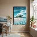Ver imagem 2 de Quadro Decorativo Ilha do Caribe-70x50cm:moldura Preta