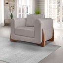 Ver imagem 6 de Kit 2 Poltronas Decorativas Pés em Madeira Buzz Linho Areia Rústico - Gran Belo