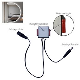 Dimmer 12v, 3a, 36w, Botão Touch, Interruptor de Espelho, Sensor de Toque (liga/desliga) P/ Fita Led - 2