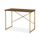 Ver imagem 3 de Mesa Escrivaninha para Estudo Office 0,76 Cm Miami Imbuia/dourado