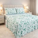 Ver imagem 1 de Conjunto Cama Casal King Size Juliette 04 Pç Bordado 300 Fios:verde