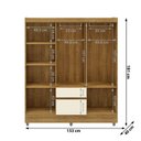 Ver imagem 4 de Guarda-Roupa Casal 6 Portas 2 Gavetas Panama Marrom/Nature/Brisa/Champagne