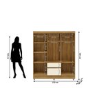 Ver imagem 5 de Guarda-Roupa Casal 6 Portas 2 Gavetas Panama Marrom/Nature/Brisa/Champagne