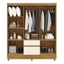 Ver imagem 2 de Guarda-Roupa Casal 6 Portas 2 Gavetas Panama Marrom/Nature/Brisa/Champagne