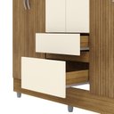 Ver imagem 6 de Guarda-Roupa Casal 6 Portas 2 Gavetas Panama Marrom/Nature/Brisa/Champagne