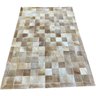 Tapete de couro bege 1,20x1,80 com bordas peça 10x10cm - 1