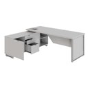 Ver imagem 5 de Mesa Executiva com Armário Lateral e Caixa de Tomadas 3 Gavetas 180cm Corporate Cinza