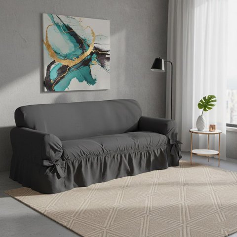 Capa de Sofá Patrícia 3 Lugares Avulso - Grafite