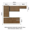 Ver imagem 4 de Armário de Cozinha Completa 100% MDF 260cm Branco/Rustic Acordes Madesa XA02