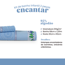 Ver imagem 2 de Kit 2 Toalhas Infantil Encantar Banho e Social Macias: Carrinhos Azul