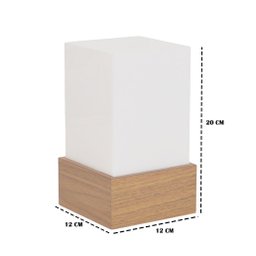 Abajur/luminária Mesa Box Mdf Louro Freijo Difusor Acrílico.:louro Freijó - 3