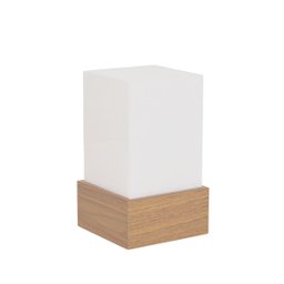 Abajur/luminária Mesa Box Mdf Louro Freijo Difusor Acrílico.:louro Freijó - 1