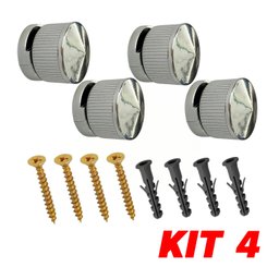 Kit 4 Botão Francês Suporte ABS P/ Espelho + Bucha Parafuso - 2 Kit 4 Botão Francês Suporte ABS P/ Espelho + Bucha Parafuso - 2