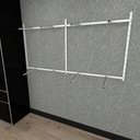 Ver imagem 2 de Arara de Roupas Closet Quarto com 15 Peças Cremalheira 200x100 Cm Cor Branco Modelo Clst1p154