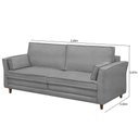 Ver imagem 4 de Sofá Living 3 Lugares 220cm Pés Madeira Efraim F05 Veludo Prata - Mpozenato