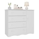 Ver imagem 2 de Cômoda Infantil 95cm 1 Porta e 4 Gavetas Realeza Multimóveis Mp4454 Branco Branco