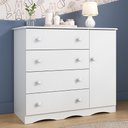 Ver imagem 1 de Cômoda Infantil 95cm 1 Porta e 4 Gavetas Realeza Multimóveis Mp4454 Branco Branco
